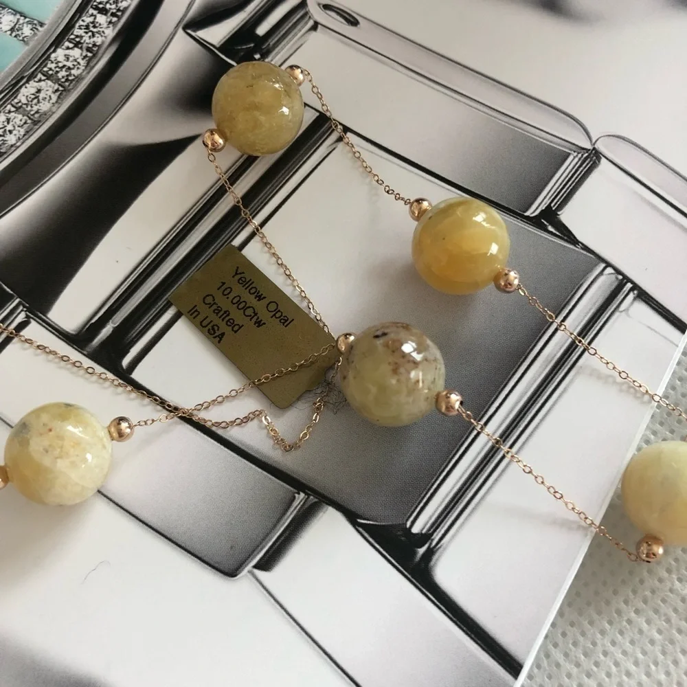 Necklace—14KT Gold Genuine Stone